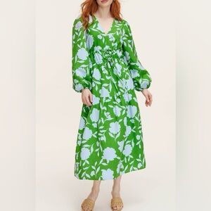 Kate Spade & Target Rose Linen Long Sleeve Maxi Dress